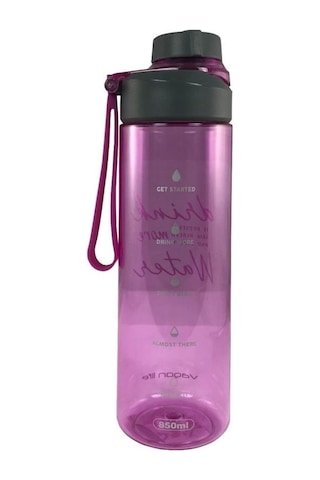 Vagonlife Silikon Askılı Matara Suluk Vidalı Kapak 850 Ml Pembe