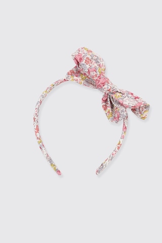 Made With Liberty Fabric Liberty Kumaş Çiçek Desenli Kız Çocuk Taç Pembe