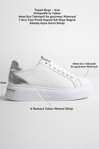 Kocadal Kocadal Vega Gümüş Detaylı Beyaz Kadın Spor Ayakkabı Muhtelif