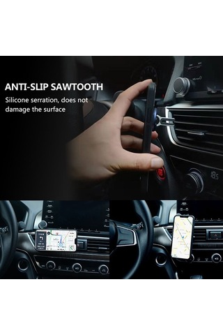 Sandwich Araç İçi Telefon Tutucu - 360 Döner Zincirli - Vantilatörde Montaj - Navigasyon Ve Video İçin Kolay Kullanım