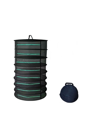 Sones Asılı Bitkisel Kurutma Ağı Katlanabilir Kurutma Rafı Kapalı Fermuarlı Bitki Kurutma Ağı, Özellikler: 60cm Çap 8 Katman