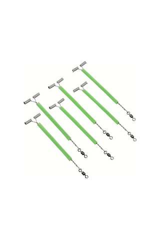 50 Adet Kızdırma Uçlu Yem Hatları - Döner Fırdöndülü T Şekilli Dengeli Kol Konektörleri - 5mm