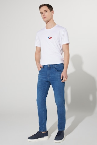 AC&Co / Altınyıldız Classics Erkek Mavi Trend Slim Fit Dar Kesim 5 Cep Denim Jean Kot Pantolon 4A0123100103MAV34