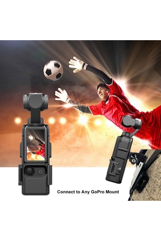 Geeroyoo Djı Osmo Pocket 3 İçin Abs Kamera Koruma Çerçevesi, Lens Gölgelik Ve Genişletme Standı - Siyah