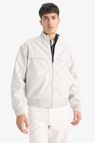 Defacto Oversize Geniş Kalıp Dik Yaka Fermuarlı Suni Deri Mont E8818ax25augr470 Gri