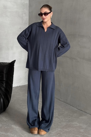 Mavi Polo Yaka Triko Takım - 4588 Lacivert