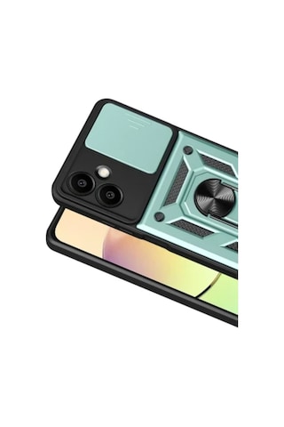 Samsung Galaxy A07 4g İçin Uyumlu Sürgülü Korumalı Yüzüklü Standlı Magnetic Tpu Tank Kapak