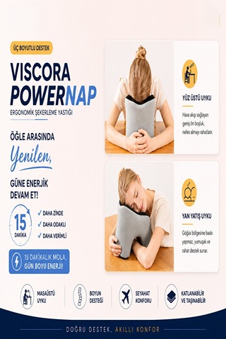 Powernap Ergonomik Masaüstü Uyku Ve Kaylule Yastığı Öğle Arası Uyku Ve Şekerleme Yastığı Boyun, Ko
