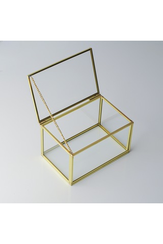 Cam Kutu Pirinç & Gold 15x10x8cm