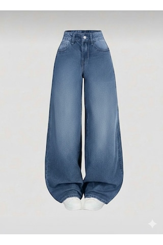 St.poll Baggy Jeans Pantolon Mavi