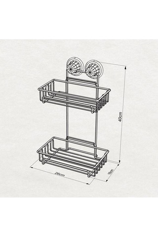 Geseus Va Kumlu Iki Katlı Banyo Rafı Şampuanlık Delme Vida Matkap Çok Renkli