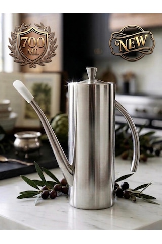 304 Lüks Paslanmaz Çelik Yağdanlık-demlik 700 Ml ,ateşe Uygun & Şık Sofra & Mutfak Kullanımı
