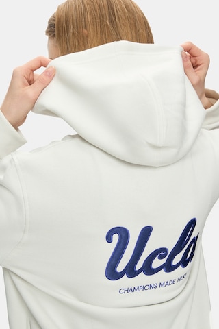 Ucla Esther Kemik Rengi Fermuarlı Ve Cepli Nakışlı Loose Fit Kadın Sweatshirt Kemik Rengi