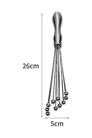 Primepickings Manuel Çırpma Teli, Paslanmaz Çelik, Cam Boncuk, 10 İnç, Yumurta Çırpma, Mutfak Aleti, El Tipi, Tip B Diğer