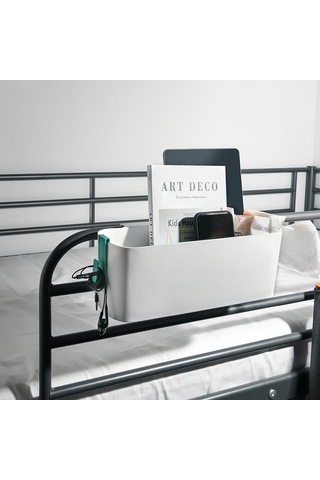 Yatak Başı Plastik Saklama Caddy'si Çıkarılabilir Kancalı Asılı Sepet Eşya Kutusu Turuncu