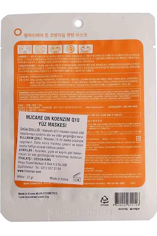 Mjcare On Coenzyme Mask - Koenzim Q10 İçeren Yüz Maskesi