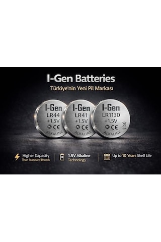 I-gen Batteries Lr1130 1.5v Alkalin Düğme Pil Ag10, L1131, 389 20&apos Li Paket