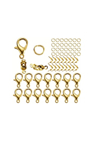 Willowhaven 60 Adet Altın Renk Dayanıklı Istakoz Toka Ve Halkaları - Takı Yapımı Diğer