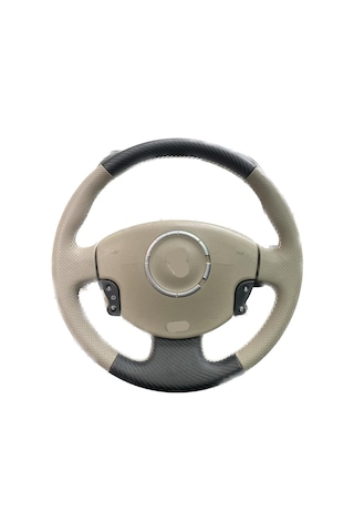 Renault Megane 2-Kangoo-Scenic 2 bej karbon desen bej dikiş kılıfı araca özel tam kaplayan