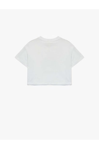 Koton Kedi Baskılı Ekru Kız Çocuk T-shirt 6skg10105ak Ekru