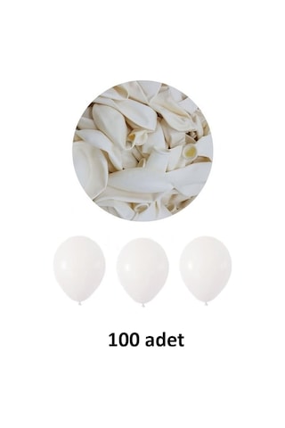 Gemar Parti Doğum Günü Organizasyon Balon - 33 Cm. - Beyaz - 100 Adet BEYAZ