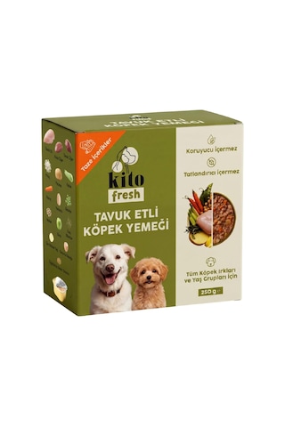 Kito Fresh Tavuk Etli Köpek Yemeği%100 Taze İçerikli Mama 250 Gr