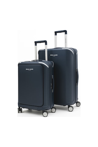 Pierre Cardin Orta Ve Kabin Boy 2'li Set %100 Polipropilen Valiz Lacivert 04pc7090 Lacivert