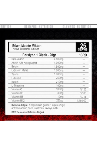 Blood Of Hercules Pre Workout 500gr 25 Servis Kan Portakalı