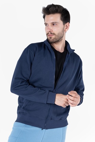 Owl 9150 Diagonel Fermuarlı Sweatshirt Light Lacivert