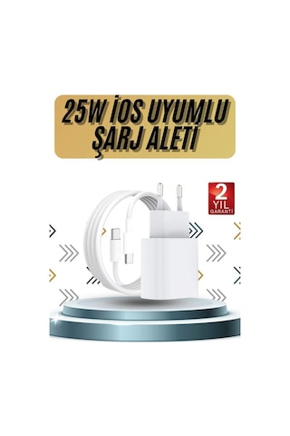15/pro/pro İos Uyumlu Hızlı Aleti Adaptörlü Beyaz