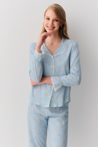 Suwen Julia Maskülen Pijama Takımı Sh26219660b348 Mavili