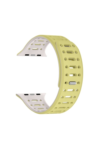 Kilifone - Apple Uyumlu  Watch 10 46mm - Kordon Silikon Kordon Strap Kayış Krd-124 - Siyah-turuncu