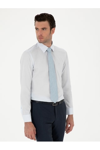 Cacharel Açık Mavi Slim Fit Pamuk Klasik Gömlek Denım