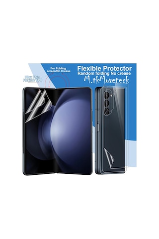 Samsung Galaxy Z Fold 5 Uyumlu 360 Ön Arka 2in1 Ekran Ve Kasa Koruyucu Film Şeffaf Fullbody Nano Cam Resimde Görünen