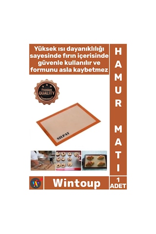 Mat 40x30 Cm Profesyonel Fırın Hamur Açma Gereçleri Silikon Silpat Yanmaz Yapışmaz Şık Pişirme Matı