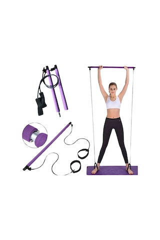 Buffer Jimnastik Çubuğu Plates Barı Taşınabilir Spor Ve Egzersiz Aleti Mor