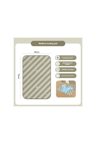 Moveevo Ev İçin Katlanabilir 70x40cm Ütü Pedini, Isı Yalıtımlı Kumaş Ve Isıya Dayanıklı Eldiven İle Kıyafetlerinizi Güvenli Ve Kolay Ütüleyin Kırmızı Daire Orta Boy Diğer