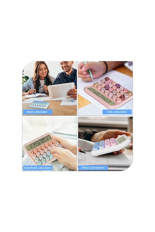 Renkli Dijital Hesap Makinesi, 15.5 Cm X 13.5 Cm, Lcd Ekranlı, Ev Ve Ofis İçin Genel