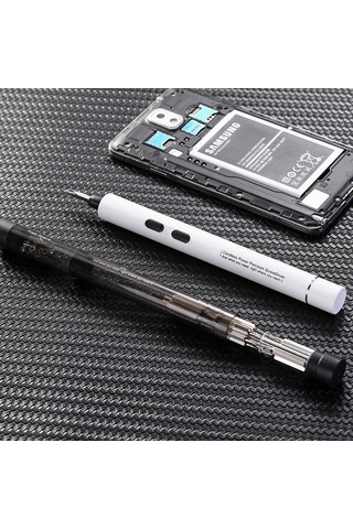 Fortunelane 18 Uçlu Beyaz Elektrikli Tornavida Seti - Laptop Ve Cep Telefonu Tamiri İçin 0.2nm Tork, Aaa Pil Gerektirir, Pil Dahi