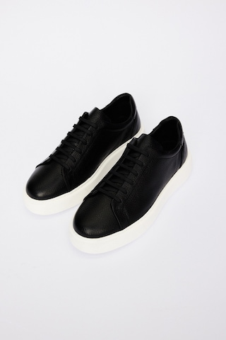 AC&Co / Altınyıldız Classics Erkek Sıyah %100 Deri Rahat Taban Esnek Sneaker Ayakkabı Siyah
