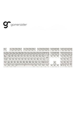 Gameraider Cherry Single Shot Pc Full Set Beyaz Şeffaf Türkçe Keycap Set