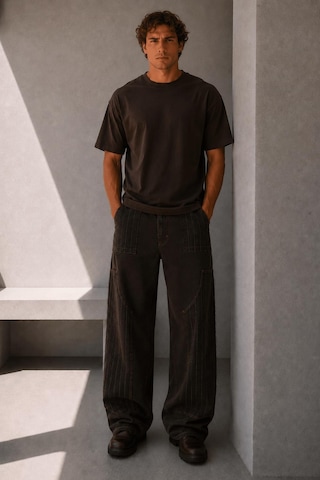 Alexandergardi Oversize Bisiklet Yaka T-shirt Kaverengi