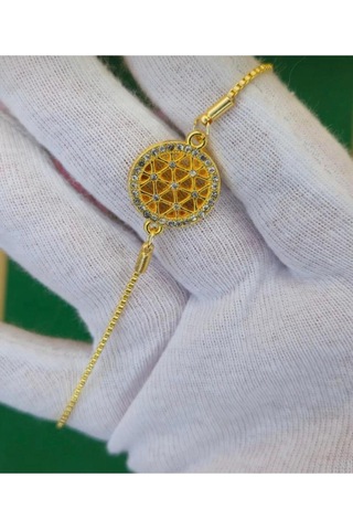 Kadın Gold Renk Zirkon Taşlı Asansörlü Bileklik Gold