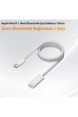 Apple Uyumlu iPad 10. / 11. Nesil Bluetooth Bağlantısı, 1. Nesil Kalem İçin Veri Kablosu 100cm