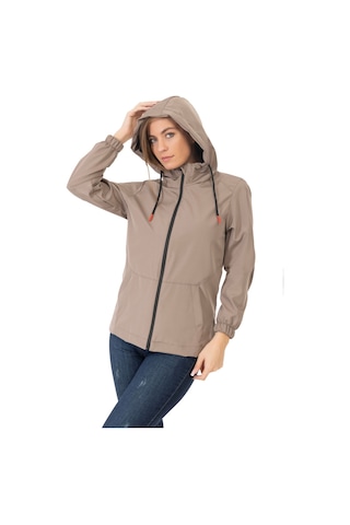 Freemen Kadın Vizon Su Geçirmez Ve Rüzgara Dayanıklı Astarlı Kapüşonlu Yağmurluk Vizon