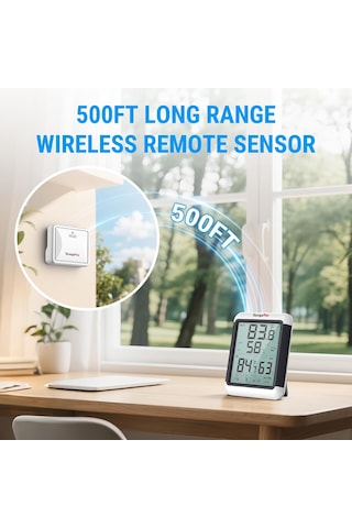 Tr Thermopro Tp65 Dijital İç Ve Dış Mekan Termometre, Dokunmatik Işıklı Dev Ekran, Kablosuz Sensörlü Nem Ve Sı Genel