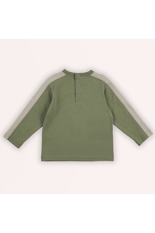 Panço Erkek Çocuk Baskılı Uzun Kollu T-shirt Bej Haki