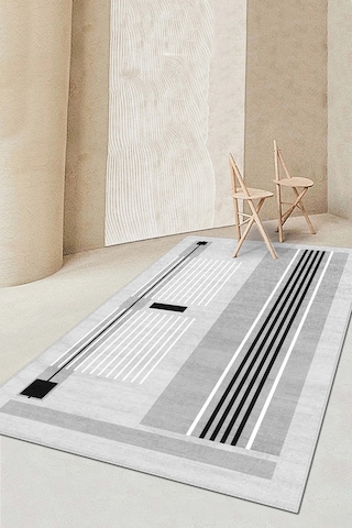 West Home Makinede Yıkanabilir Kaymaz Taban Leke Tutmaz Gri Modern Salon Halısı Mutfak Halısı Ve Yolluk Wh602 Grey