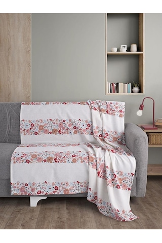 Tek Kişilik Baskılı Pike Koltuk Örtüsü Breeze 180x230 Cm Koyu Mavi