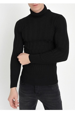 Efor Tr 819 Slim Fit Siyah O Yaka Triko Siyah
